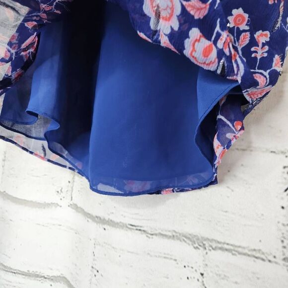 Rebecca Taylor Sleeveless Flowy Blouse Womens Size 2 Mock Neck Silk Top Lined - Picture 5 of 14